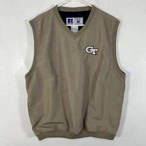 VTG Georgia Tech Yellow Jackets Russell Athletic V Neck Windbreaker Vest Medium